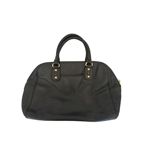 Michael Kors Black Studded Pebbled Leather Satchel Gold Hardware Bag Y2K MOTO - Picture 4 of 12